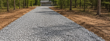 After: Completed gravel driveway preparation in Shreveport area